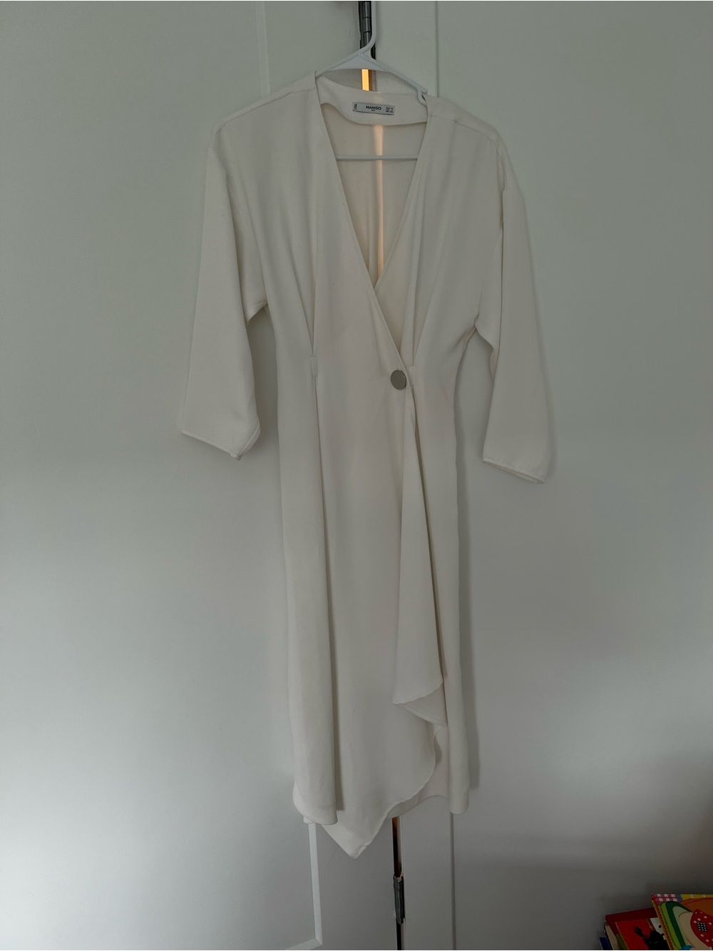 Mango White Wrap Dress
